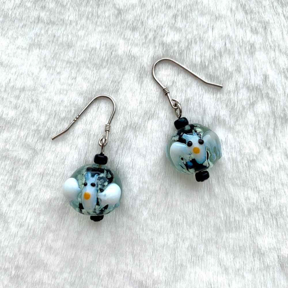 NEW Handmade Halloween Glow In The Dark Bat Earrings